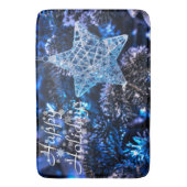 Silver Christmas Star von Bethlehem Ornament Badematte (Vorderseite Vertikal)