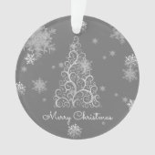 Silver Christmas Tree and Snowflakes Ornament (Vorderseite)