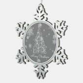 Silver Christmas Tree and Snowflakes Ornament (Rechts)