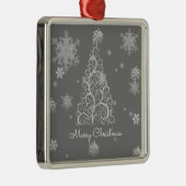 Silver Christmas Tree and Snowflakes Ornament (Rechts)