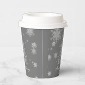 Silver Christmas Tree and Snowflakes Paper Cup Pappbecher (Rechts)