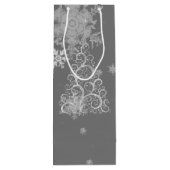 Silver Christmas Tree and Snowflakes Weinbeutel Geschenktüte Für Weinflaschen (Rückseite)