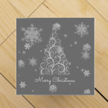 Silver Christmas Tree and Snowflakes Weingeschenkb Weinbox<br><div class="desc">Schenken Sie eine Flasche Wein in dieser Feriensaison mit einem Silver Christmas Tree und Snowflakes Weingeschenkbox. Das Design der Geschenkboxen besticht durch einen lebendigen,  künstlerischen Weihnachtsbaum mit abfallenden Schneeflocken und einem dunkelgrauen Hintergrund. Mit diesem Design sind auch zusätzliche Geschenk- und Urlaubsartikel erhältlich.</div>