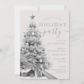 Silver Christmas Tree Bow Corporate Holiday Party  Einladung (Vorderseite)