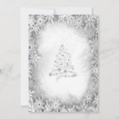 Silver Christmas Tree ,Bow Gray Christmas Party Einladung (Rückseite)