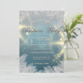 Silver Christmas Tree Branches, Corporate Party, Einladung (Stehend Vorderseite)