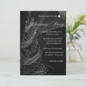 Silver Christmas Tree, Corporate Christmas Party Einladung (Stehend Vorderseite)