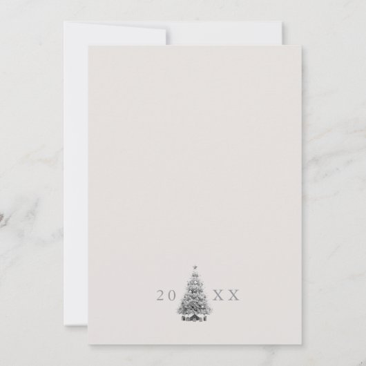 Silver Christmas Tree Red Bow Corporate Holiday Einladung (Rückseite)