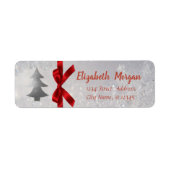 Silver Christmas Tree, Red Bow, Holiday (Vorne)