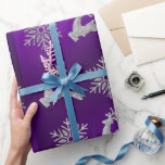 Silver Christmas Tree & Rentier Wrapping Paper Geschenkpapier<br><div class="desc">Elegantes Royal Lila Wrapping mit Glitzer Silver Christmas Trees and Rentiers</div>