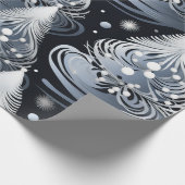 Silver Christmas Tree Wrapping Paper Geschenkpapier (Ecke)