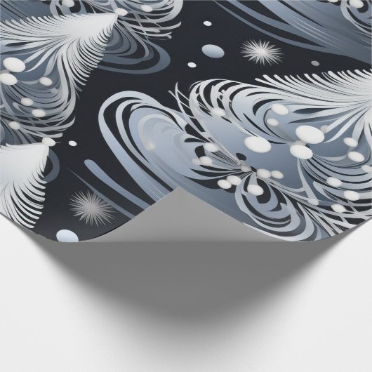 Silver Christmas Tree Wrapping Paper Geschenkpapier (Ecke)