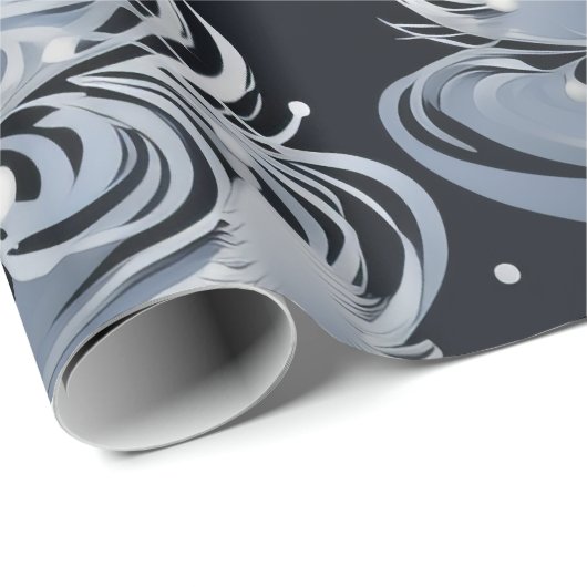 Silver Christmas Tree Wrapping Paper Geschenkpapier (Rolleneckpunkt)