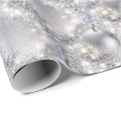 Silver Christmas Wrapping Paper Geschenkpapier (Rolleneckpunkt)