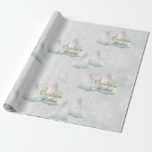 Silver Christmas wünscht Evergreen Tree Snowflake Geschenkpapier (Ungerollt)