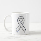 Silver Chrome Beliebte weiße Ribbon-Bewusstsein Kaffeetasse (Links)