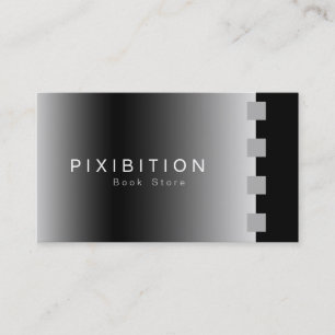 Silver Chrome Business Card BW 4 Book Store Visitenkarte