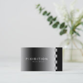 Silver Chrome Business Card BW 4 Book Store Visitenkarte (Stehend Vorderseite)