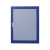 Silver Chrome Caduceus Medical Symbol auf Navy Blu Notizblock (Rotiert)