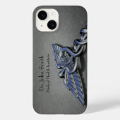 Silver Chrome Caduceus Symbol Beruflich Medical Case-Mate iPhone Hülle (Rückseite)