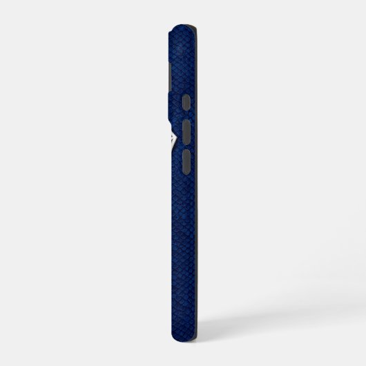 Silver Chrome Geometric Bull Blue Python iPhone 16 Hülle (Linke Seite)