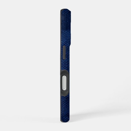Silver Chrome Geometric Eagle Blue Python iPhone 16 Hülle (Rechte Seite)