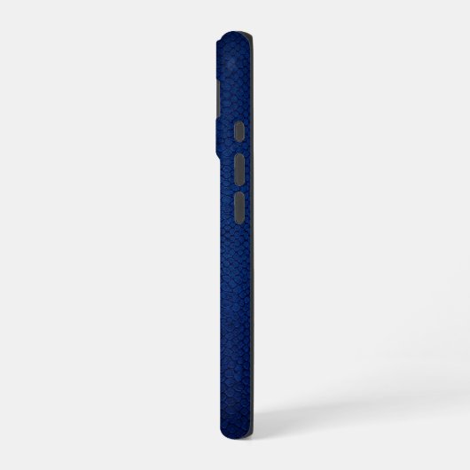 Silver Chrome Geometric Lynx Blue Python iPhone 16 Hülle (Linke Seite)