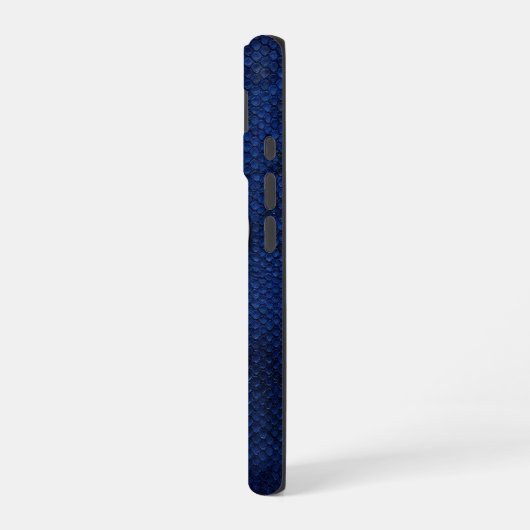 Silver Chrome Geometric Ram Blue Python iPhone 16 Hülle (Linke Seite)