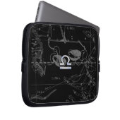 Silver Chrome Libra Zodiac Sign auf Hevelius Laptopschutzhülle (Vorne Rechts)
