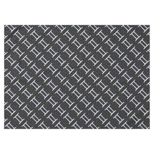 Silver Chrome like Gemini Zodiac Sign Tischdecke (Vorderseite (Horizontal))