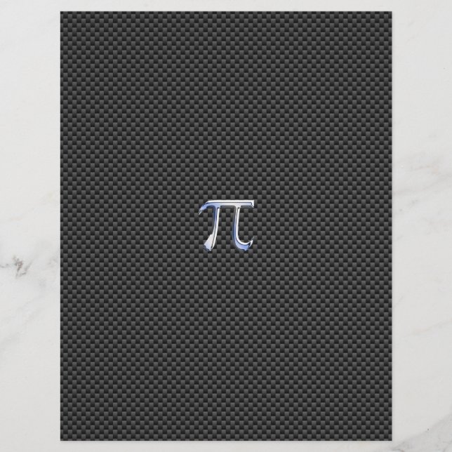 Silver Chrome like Pi Symbol auf Carbon Fibre (Vorderseite)