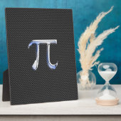 Silver Chrome like Pi Symbol auf Carbon Fibre Fotoplatte (Seite)
