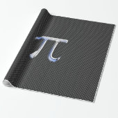 Silver Chrome like Pi Symbol auf Carbon Fibre Geschenkpapier (Ungerollt)