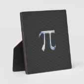 Silver Chrome like Pi Symbol auf Carbon Fibre Prin Fotoplatte (Vorderseite)
