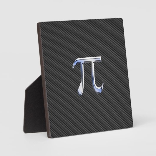 Silver Chrome like Pi Symbol auf Carbon Fibre Prin Fotoplatte (Vorderseite)