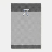 Silver Chrome like Pi Symbol auf Carbon Fibre Prin Post-it Klebezettel (Vorderseite)
