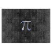 Silver Chrome like Pi Symbol auf Carbon Fibre Prin Schneidebrett (Vorderseite)