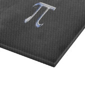 Silver Chrome like Pi Symbol auf Carbon Fibre Prin Schneidebrett (Ecke)