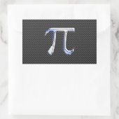 Silver Chrome like Pi Symbol auf Carbon Fibre Rechteckiger Aufkleber (Tasche)
