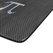 Silver Chrome Like Pi Symbol on Carbon Fiber Print Schneidebrett (Ecke)