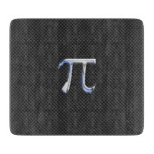 Silver Chrome Like Pi Symbol on Carbon Fiber Print Schneidebrett (Vorderseite)