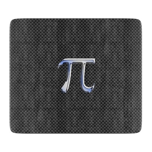 Silver Chrome Like Pi Symbol on Carbon Fiber Print Schneidebrett (Vorderseite)
