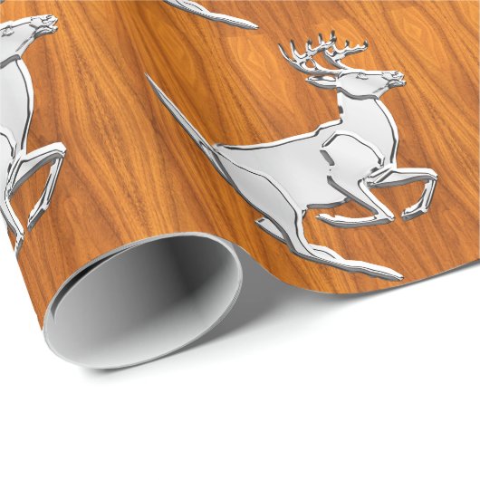 Silver Chrome like Running Dee on Fine Teak Print Geschenkpapier (Rolleneckpunkt)