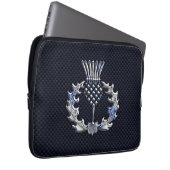 Silver Chrome like Scottish Thistle Laptopschutzhülle (Vorne Rechts)