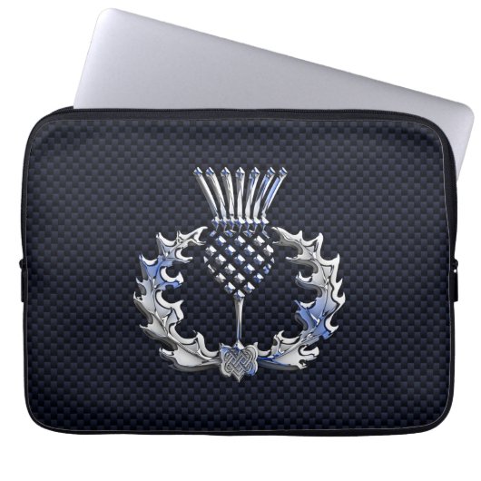 Silver Chrome like Scottish Thistle Laptopschutzhülle (Vorderseite)