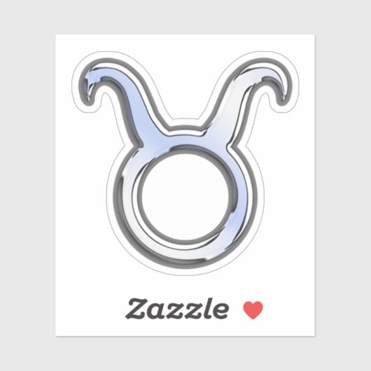 Silver Chrome like Taurus Zodiac Sign Aufkleber (Blatt)