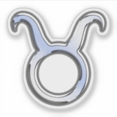 Silver Chrome like Taurus Zodiac Sign Aufkleber (Vorderseite)