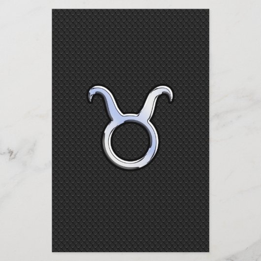 Silver Chrome like Taurus Zodiac Sign Briefpapier (Vorderseite)