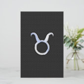 Silver Chrome like Taurus Zodiac Sign Briefpapier (Stehend Vorderseite)