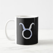 Silver Chrome like Taurus Zodiac Sign Decor Kaffeetasse (Links)